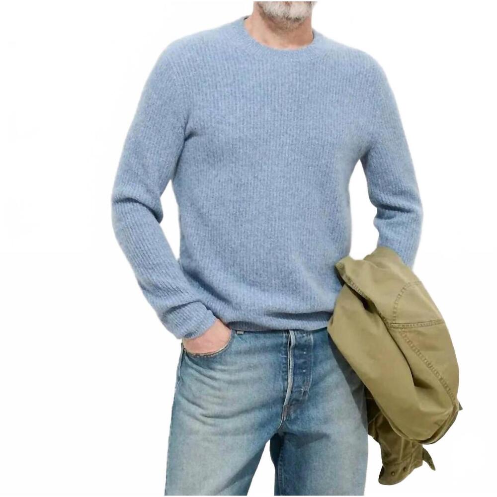 NEW ALEX MILL jordan sweater top in marled stonewash cashmere